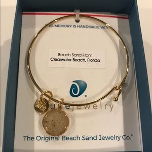 Bangle Bracelet with Beach Sand Charm